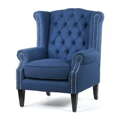 Wingback Single Seater Chair Lounge Sofa Couch Armchair Navy Royale • $699