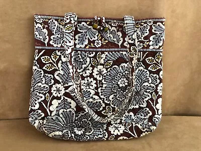 Slate Blooms Vera Bradley Purse Toggle Close Retired Handbag Shoulder Bag Brown • $34.50
