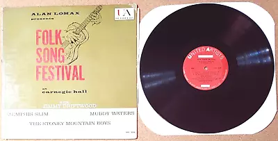 FOLK SONG FESTIVAL AT CARNEGIE HALL LP: MUDDY WATERS MEMPHIS SLIM Et Al (UA) • $40.47