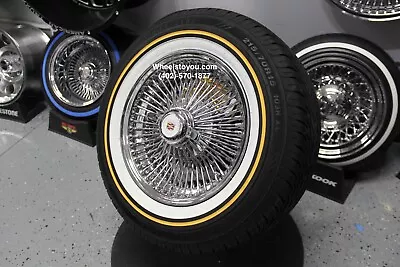 15  Front Wheel Drive Cadillac Chrome 100 Spoke Wire Wheels & Vogue Tires Set 4 • $2880