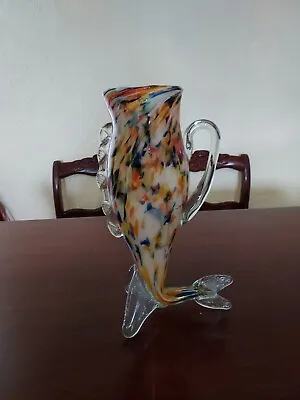 Murano Glass Large Fish Vase Vintage. No Flaws. Absolutely Beautiful  • $49