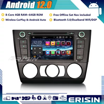 8-Core 64GB Android 12 Car Stereo SatNav DAB+Wifi DVR DSP CD For BMW E81 E82 E88 • £237.58