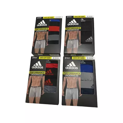 ADIDAS PERFORMANCE QUICK-DRY FABRIC BOXER BRIEFS 3 PAIRS 5152376 NEW With TAGS • $23.92
