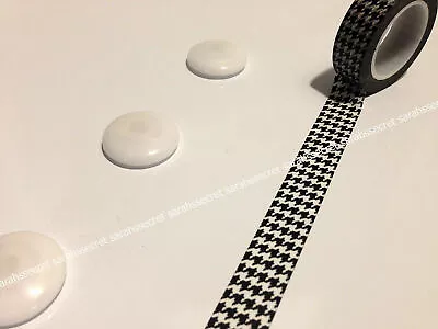 $5.80 • Buy Japanese Washi Tape 15mmx10m Black White Houndstooth Shape #W746