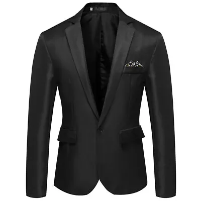 Men's Tuxedo Jacket Notched Lapel One Button Suit Blazer For Dinner Wedding Prom • $18.36