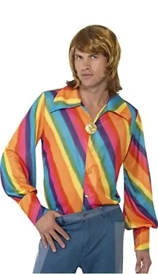 Smiffys 70s Colour Shirt Rainbow (Size M) • £15.99