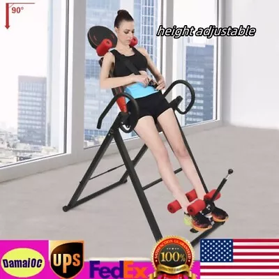 Gravity Inversion Table Foldable Back Neck Pain Exercise Therapy Bench • $167.32