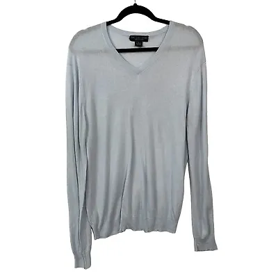 $24.95 • Buy The Mens Store Bloomingdales Sweater L Large Cashmere Blend V-neck Pullover Blue