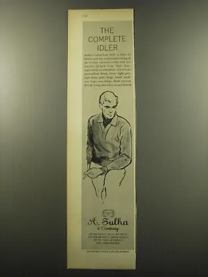 1959 A. Sulka Shirt Advertisement - The Complete Idler • $19.99