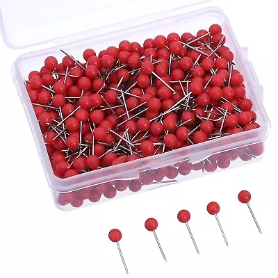 500 Pack Map Push Pins Map Tacks 1/8 Inch Small Size (Red) • $12.29