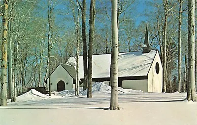 Postcard VT Stratton Mountain Chapel Of The Snows Winter Windham County • $6.01