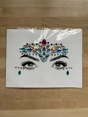 Face Gems Adhesive Glitter Jewel Tattoo Sticker Festival Rave Party Body Make Up • £0.99