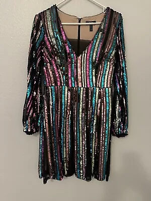 Aidan Mattox By Adrianna Papell Women’s Dress Size 6 Y2K 90’s Sequin Disco Ball • $39.99