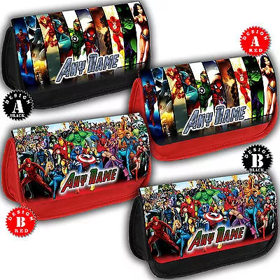 SUPER HEROES Personalised Pencil Case Bag School Any Name Gift Marvel Daredevil • £9.95