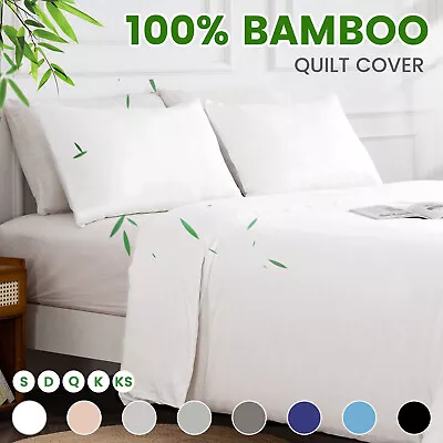 100% Bamboo Quilt/Doona/Duvet Cover Set Luxury Silky Soft All Seasons 8 Colors • $62.99