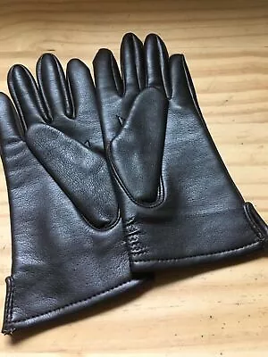 Vintage 1980s New Old Stock Genuine Leather Brown Gloves Made In Taiwan Size 7.5 • $12.99