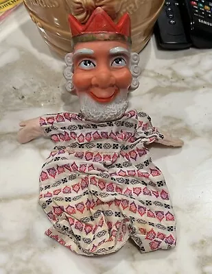 Vintage Antique German Rubber Head King Hand Puppet Guignol Marionette • $29.99