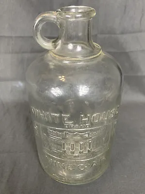 ✨Vintage 1/2 Gallon White House Vinegar Jug Handle Clear Glass Bubble Glass✨ • $19.99