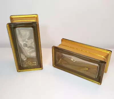 £21.90 • Buy 2 X Custom Gold Seves Pegasus Half Block Glass Blocks - Read Description Below