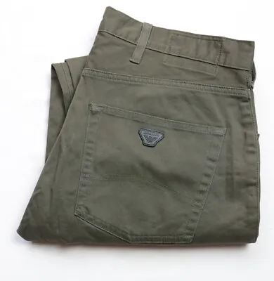 Armani Jeans J45 Slim Chinos Trousers Mens Pants Size W33 L32 M Medium 6Y6J45 • £35.99