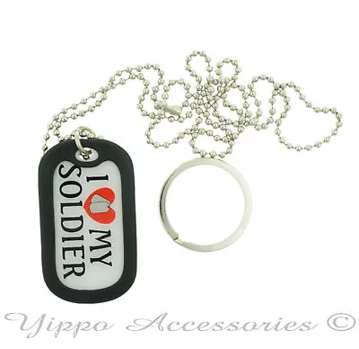 U.S. Army Marines Airforce Navy  I Love My Soldier  Military Dog Tag / Key Chain • $9.95