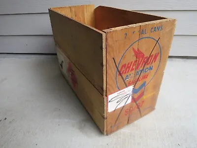 Vintage Chevron Aviation Gasoline Fuel Wooden Crate Standard Oil Co California • $125