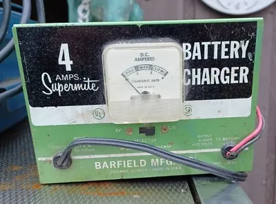 Vintage Barfield Mfg Co Supermite 4amp Battery Charger - Works 1960's 70's  • $35