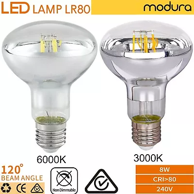 R80 E27 8W 3000K / 6000K 660Lm Reflector LED Filament Bulb Lamp ES Globe • $34.99