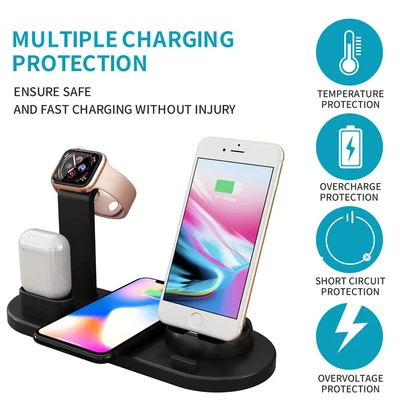 $24.99 • Buy Qi Wireless Charger 6 In1 Charging Dock For AirPods Android IPhone 14 12 11 XS