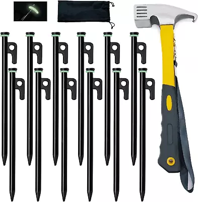 8/12/16Pack Tent Stake With Hammer 8/10/16In Heavy Duty Tent Stakes + 10In Tent • $23.32