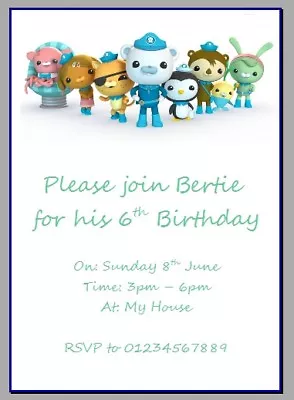 Personalised Photo Paper Card Birthday Party Invites Invitations OCTONAUTS #3 • £3.99