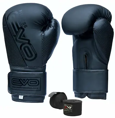 EVO Maya Leather GEL Boxing Gloves MMA Punch Bag Sparring Muay Thai Fight Train • $23.98