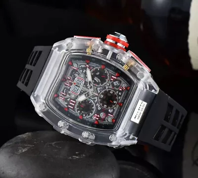 2023 Luxury Best Sport Men's Watch Transparent Case Chronograph New Gift Watch • $39.99