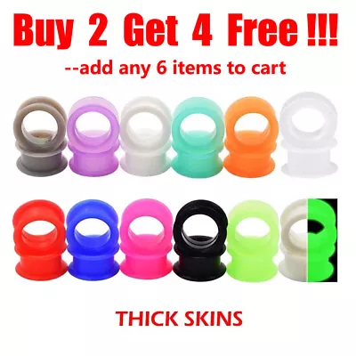 $3.39 • Buy 1 Pair Thick Silicone Ear Gauges Plugs Soft Flesh Tunnels Ear Stretchers 2g-1 