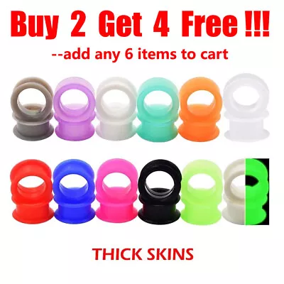 1 Pair Thick Silicone Ear Gauges Plugs Soft Flesh Tunnels Ear Stretchers 2g-1  • $5.99