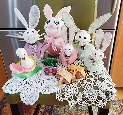 $15.99 • Buy Vintage Easter Decor 1950s Bunny Chick Chennile Styrofoam Handmade  Basket Lot 