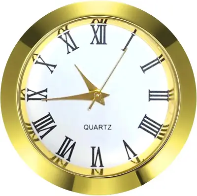 Mini Clock Insert 1-1/2 Inch (35 Mm) Round Quartz Movement Miniature Clock White • $15.36