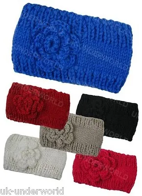 £3.85 • Buy Ladies Girls Headband Knitted Rose Hair Band Ski Hat Earmuffs Winter Warm