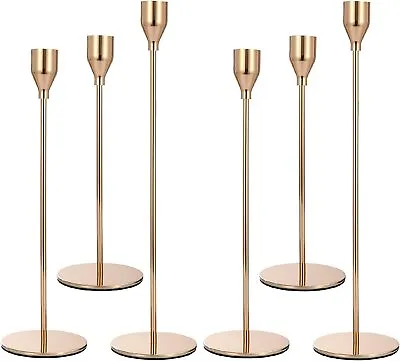 £33.99 • Buy Exquisite Anndason Gold Candle Holder Set - 6 Pcs For Home Decor, Table, Wedding