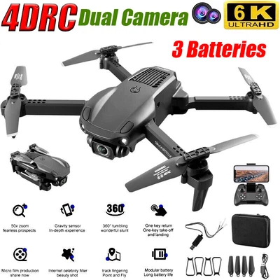 $62.50 • Buy RC Drone FPV WiFi 6K HD Wide Angle Dual Camera Avoid Obstacles Quadcopter Gift