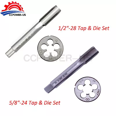 5/8 -24(5/8x24)1/2 -28(1/2x28) UNEF HSS Thread Tap Die Tap & Die Set Right Hand • $13.39