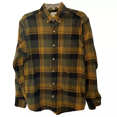 RedHead Flannel Shirt Mens Med Warm Brushed Brown Plaid Shirt Outdoor Button Up • $9.99