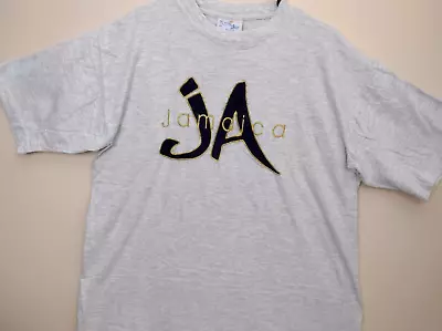 Vintage Jamaica T-shirt Men's Size 2XL Embroidered JA Gray Shirt • $14.99