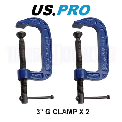 US PRO Tools G Clamp Set 75mm 3 Inch Clamps 2pc 2680 • £8.45