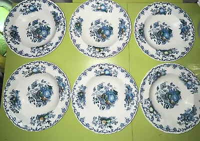 6-VTG Antique Mason’s Iron Stone 9”China Bowls England Fruit Basket Pattern EUC • $73.95