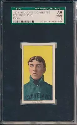 Addie Joss 1909 -11 T206 Piedmont Portrait SGC 88 8 !! • $17500