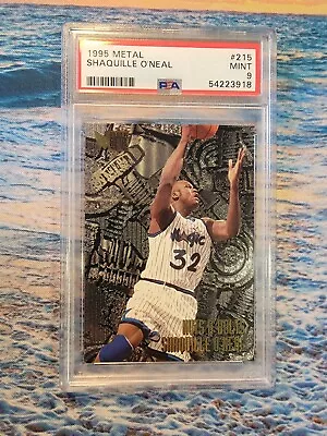 SHAQUILLE O'NEAL 1995 METAL PSA 9 Mint Fleer Metal #215 ORLANDO MAGIC HOF • $17.50