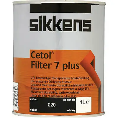£51.95 • Buy Sikkens Cetol Filter 7 Plus Translucent Woodstain Ebony 1l