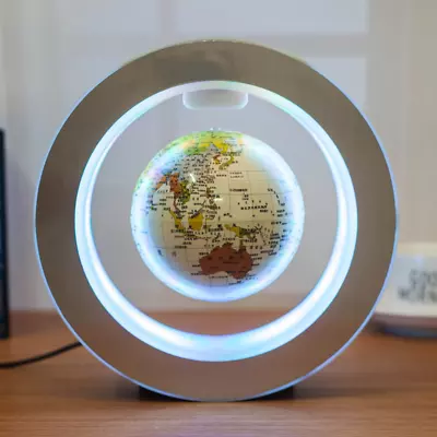 Round LED World Map Floating Globe Magnetic Levitation Light Anti Gravity Magic • £47.82