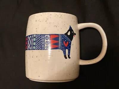 Anthropologie Sowiesowies Coffee Tea Mug Dog In A Sweater Stoneware Collectible • $12